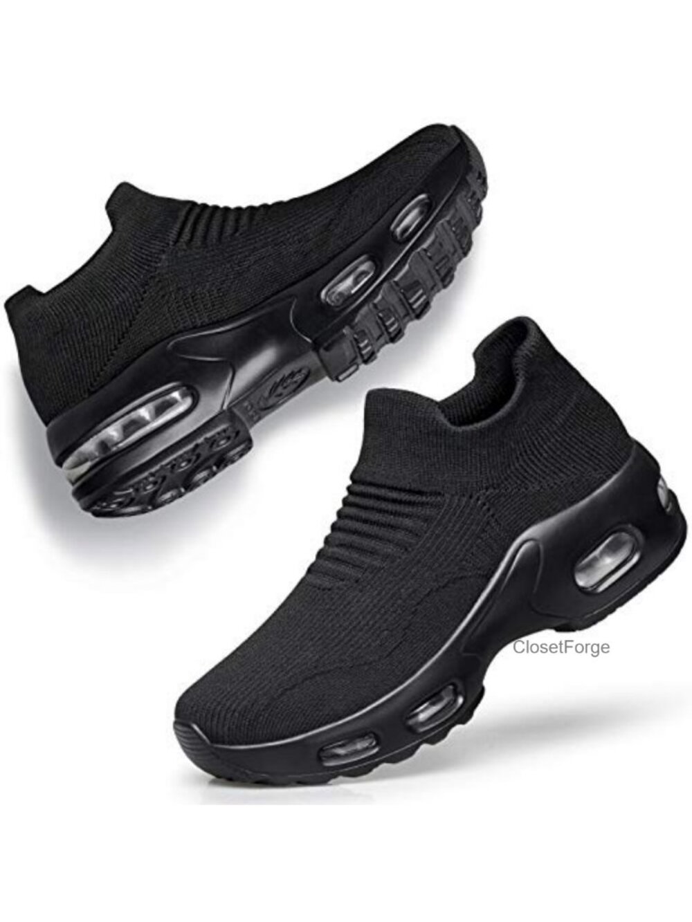 Women's Slip-On Air Cushion Walking Sneakers Breathable Mesh Fashion Shoes